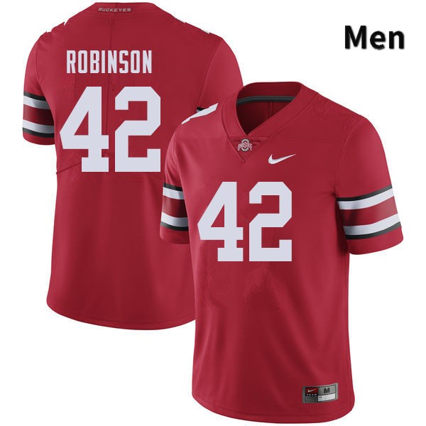 Ohio State Buckeyes Bradley Robinson Men's #42 Red Authentic Stitched College Football Jersey